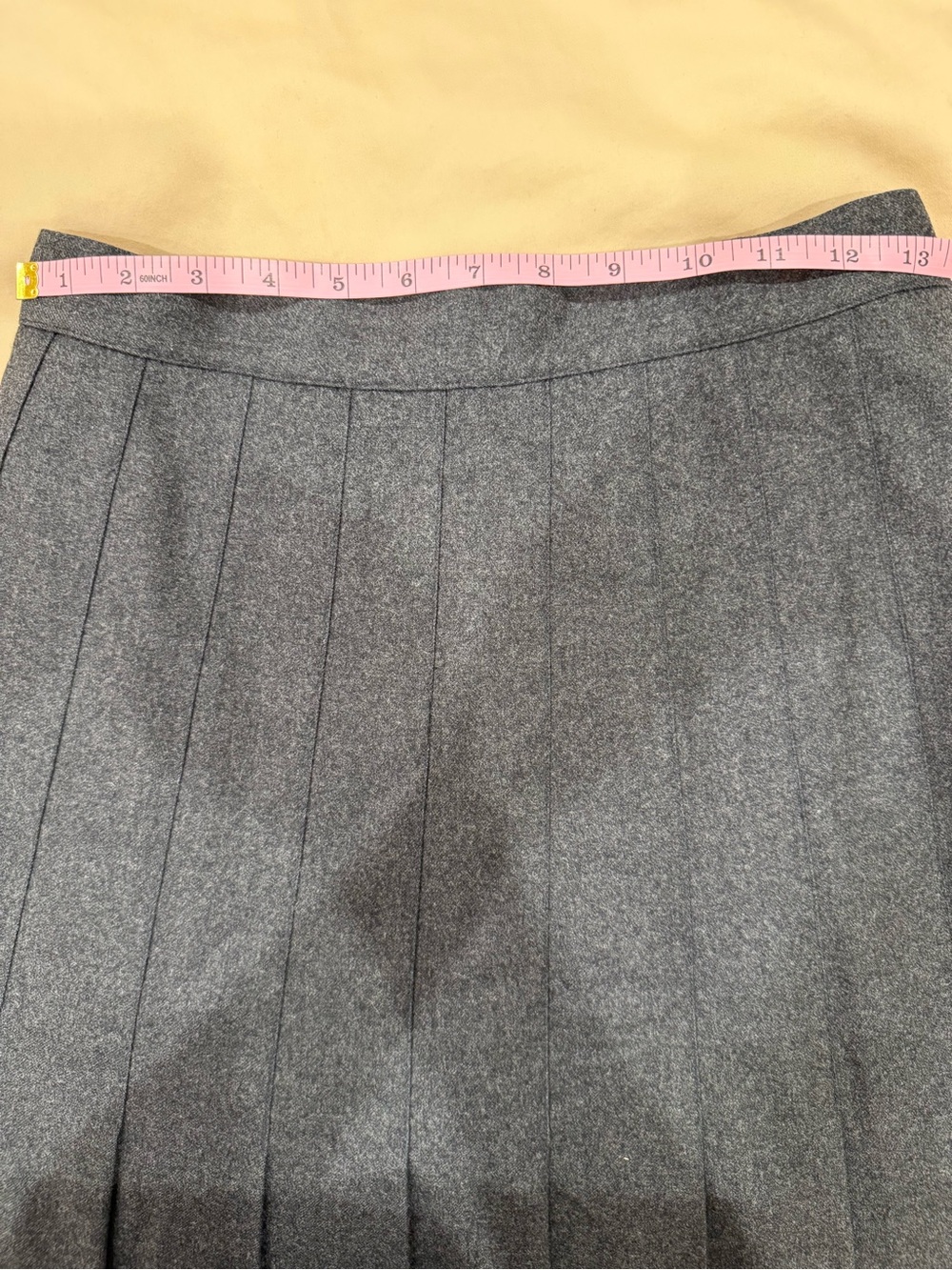 Classic Pleated Midi Skirt in Charcoal Gray Dark Academia Preppy Collegiate Grey - Picture 3 of 5